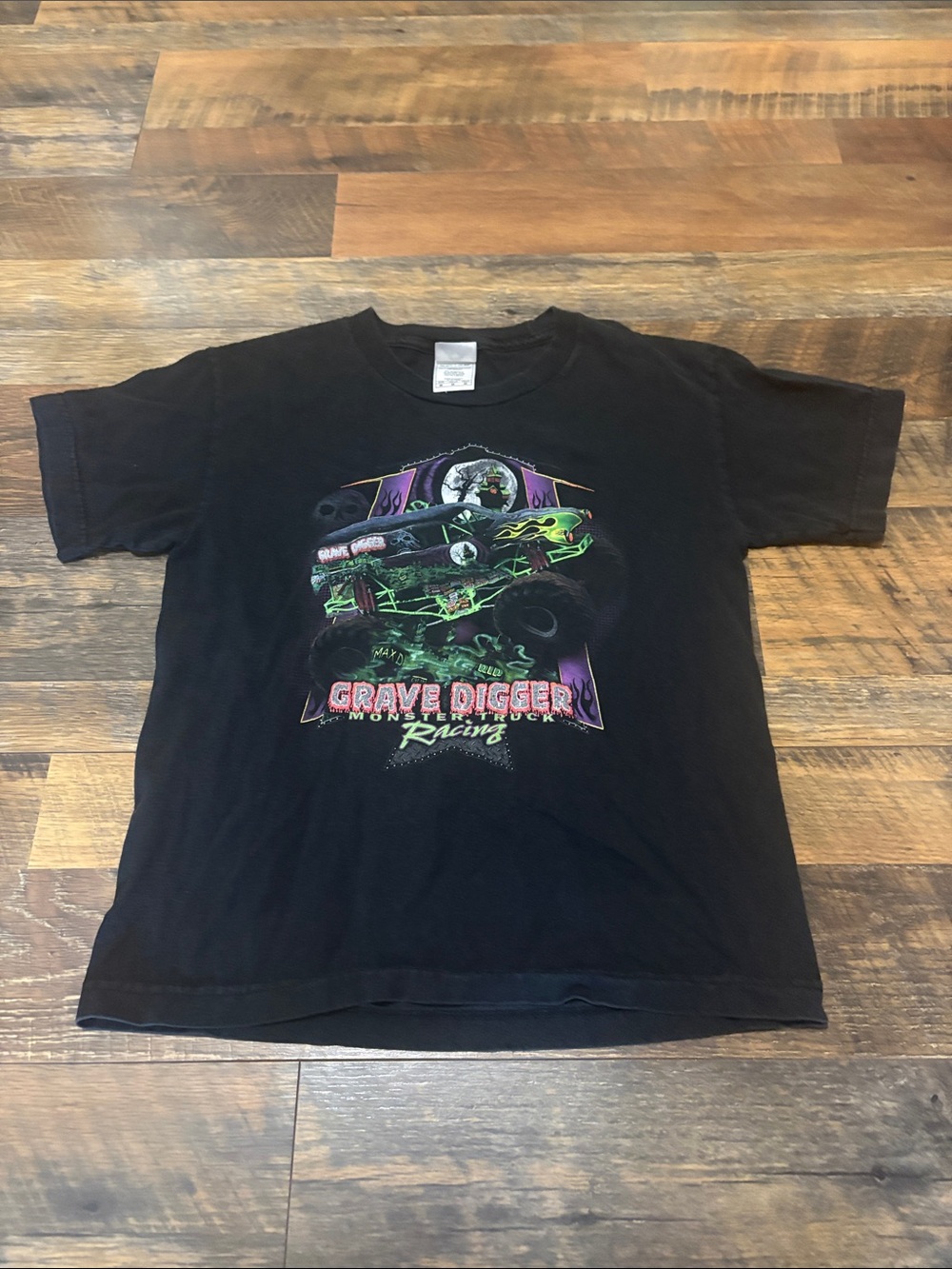 Vintage Y2K Grave Digger Monster‎ Truck Racing T Shirt Monster Jam Youth Medium